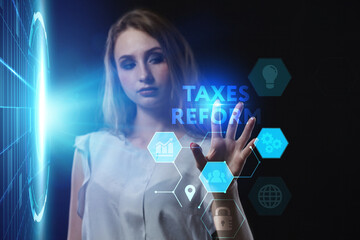 Business, Technology, Internet and network concept. Young businessman working on a virtual screen...