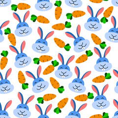 Vector Pattern of Rabbit and Carrot