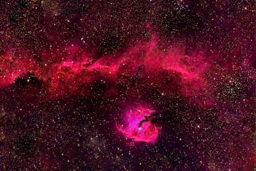 Red space nebula. Elements of this image were furnished by NASA.