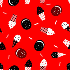 new vector ice cream pattern with biscuit