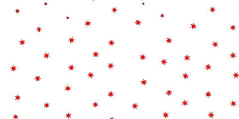 Light red vector pattern with coronavirus elements.