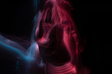  lightpainting portrait, new art direction, long exposure photo without photoshop, light drawing at long exposure 