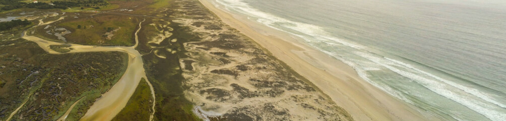 Beautiful view of beach in Galicia.Spain. Drone Photo