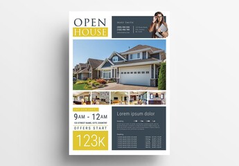 Open House Poster Flyer with Modern Style