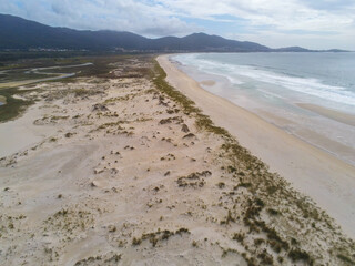 Beautiful view of beach in Galicia.Spain. Drone Photo
