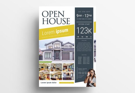 Real Estate Poster Flyer For Open House Events