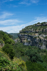 Fototapeta na wymiar view of canyon and mountain in the minervois landscape in south of France