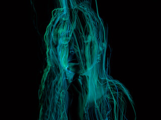 light new photo art direction, long exposure photo without photoshop, light drawing at long exposure	
