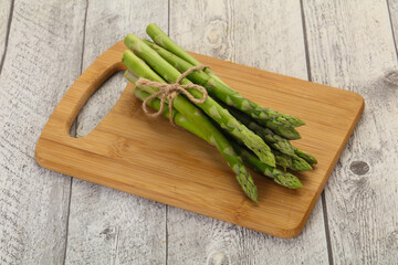 Raw asparagus heap