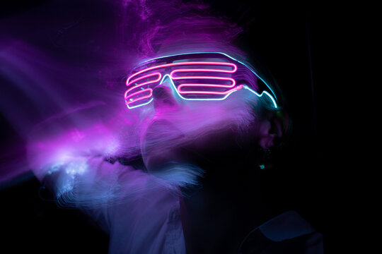 light portrait, new art direction, long exposure photo without photoshop, light drawing at long exposure	
