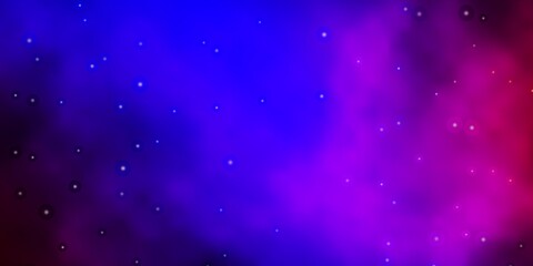 Dark Blue, Red vector background with small and big stars. Shining colorful illustration with small and big stars. Pattern for new year ad, booklets.