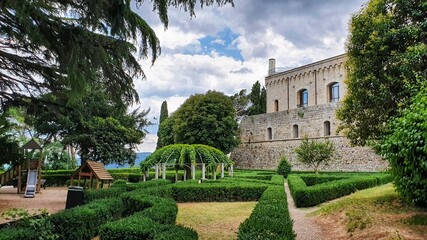 Park and "Fortezza Medicea" of Montepulciano, Tuscany, Italy.