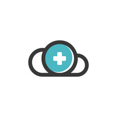 Fototapeta premium cloud with first aid symbol, technology computing