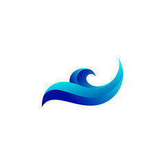 Fototapeta na wymiar wave logo , blue wave logo