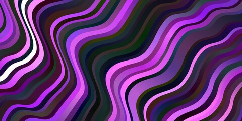 Dark Purple vector background with curves.