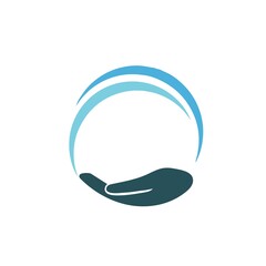 hand circle image vector icon