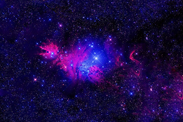 Fototapeta na wymiar Blue galaxy with stars. Elements of this image were furnished by NASA.