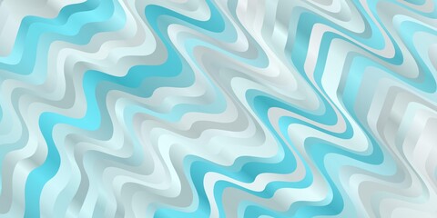 Light BLUE vector pattern with curves. Bright sample with colorful bent lines, shapes. Best design for your ad, poster, banner.