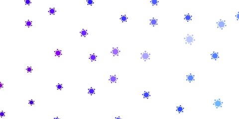 Fototapeta na wymiar Light blue, red vector pattern with coronavirus elements.