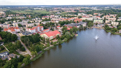 Fototapeta na wymiar Top view of Ilawa town in Poland