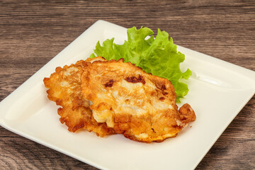 Roasted cod fish in bread