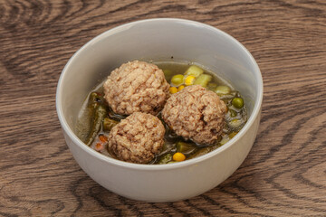 Soup with vegetables and meat balls