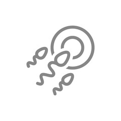 Egg and sperm line icon. Human fertilization symbol