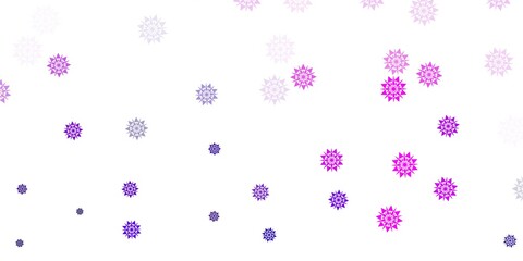 Fototapeta na wymiar Light purple vector template with ice snowflakes.
