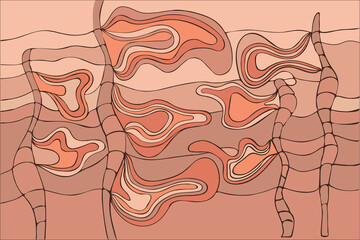 abstract illustration of mills in the desert