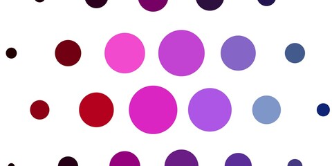 Light Pink, Green vector background with circles. Colorful illustration with gradient dots in nature style. Pattern for wallpapers, curtains.