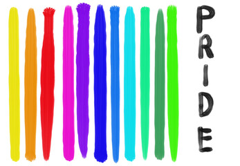 Minimalistic design with color gradients. Rainbow shades palette. Rainbow color gradations. Pride in black