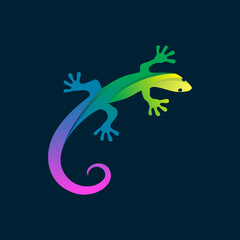 creative lizard logo icon vector illustration template design