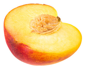 half peach fruit isolated on white background