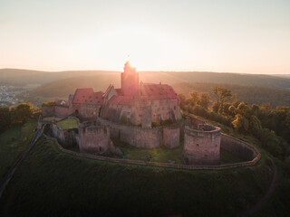 sunset behind the castle
