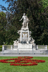 Statue of Mozart in the Stadtpark in Vienna, Austria