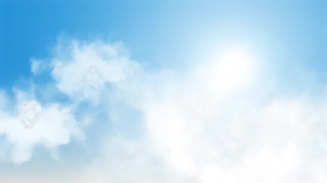 Animation of a Blue Sky with Clouds in Slow Movement at a Shiny Day, 4k resolution, Travelling