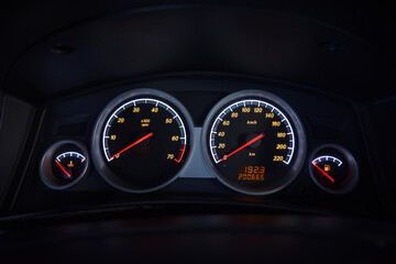 car speedometer and dashboard
