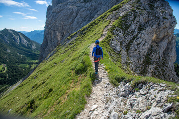 hiking in the mountains