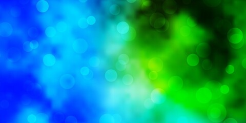 Obraz premium Light Blue, Green vector layout with circles. Abstract colorful disks on simple gradient background. New template for your brand book.