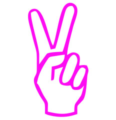 Fototapeta na wymiar Vector icon hand gesture meaning peace or victory or everything is cool