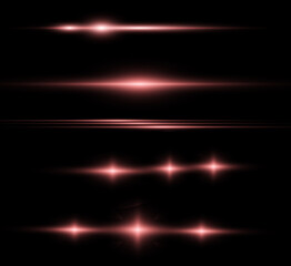 Set of bright beautiful stars twinkling beautiful lights vector graphics.