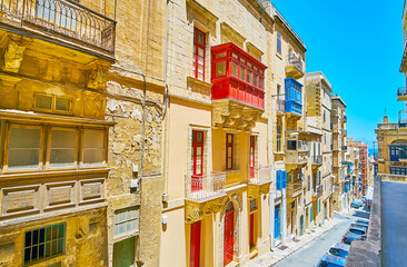 The descent in St Ursula street, Valletta, Malta