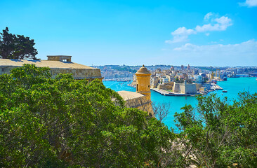 The scenicgardens at Valletta fortress, Malta