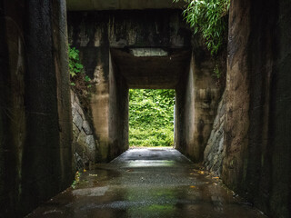 高架下の古びたトンネル
