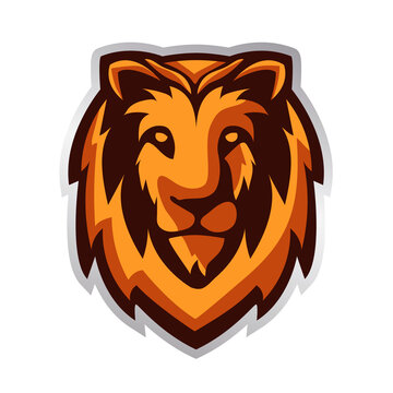 Vector illustration of lion. Lion head mascot.