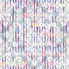 Seamless vintage pattern with an effect of attrition. Freehand drawing