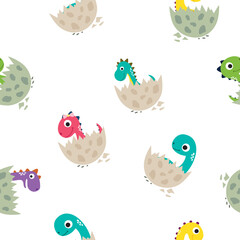 Cute dinosaur seamless pattern