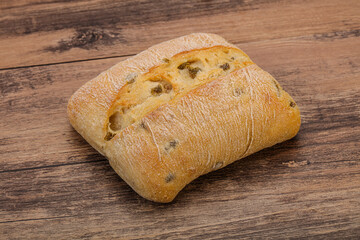 Italian ciabatta bread with olive