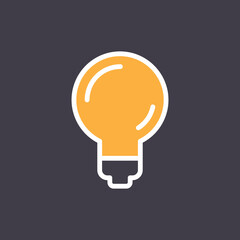 Light bulb icon, symbol of idea. Linear vector pictogram.