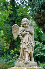 Fototapeta na wymiar engelsfigur auf dem historischen friedhof in undenheim
